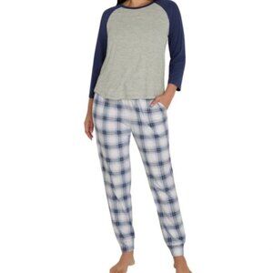 Blue Eddie Bauer Raglan Pajama Set